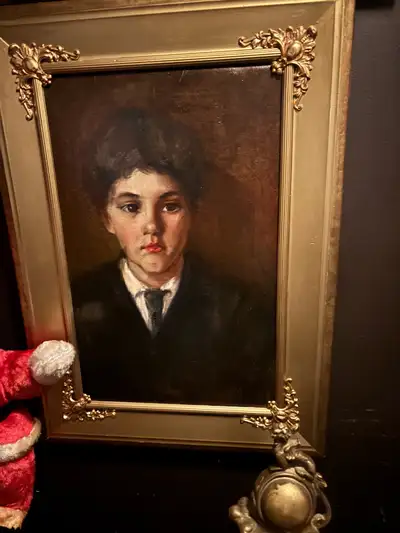 1930’s Oil Portrait Young Gentleman, View more