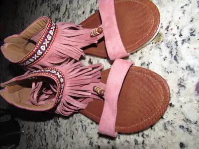 Red brick  embroidered tassel women's spring/summer ankle sandal, View more