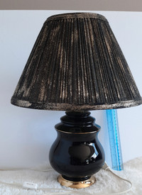 Elegant Blue and Gold Ceramic Table lamp 14” Gilded Shade