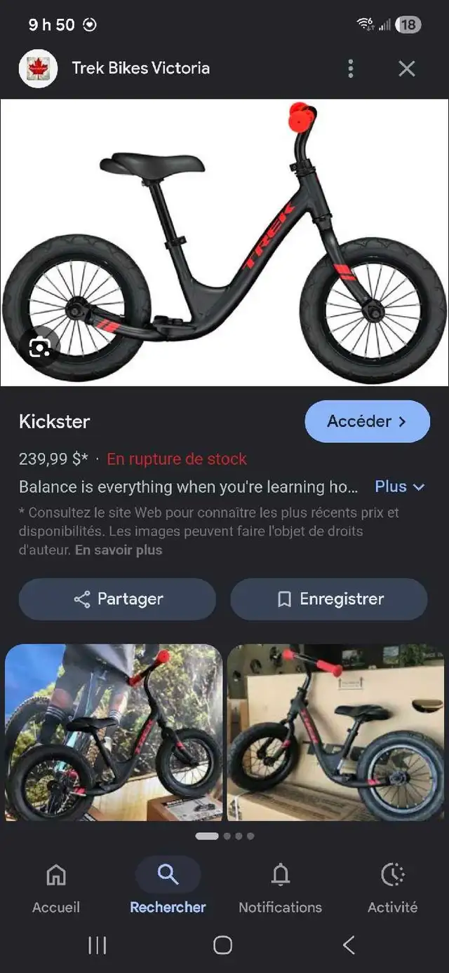 Balance bike (draisienne) in Kids in Longueuil / South Shore - Image 2