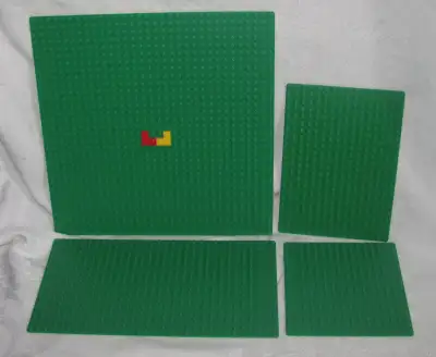 Set of 4 Lego Baseplates - Green - Various Sizes, View more