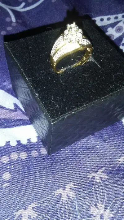 14k Gold diamond cluster Ring , View more