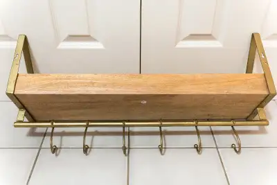 Wall Mounted Metal Coat Racks and Wooden Shelf, View more