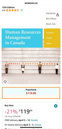 Human Resources Management in Canada - 12th Edition