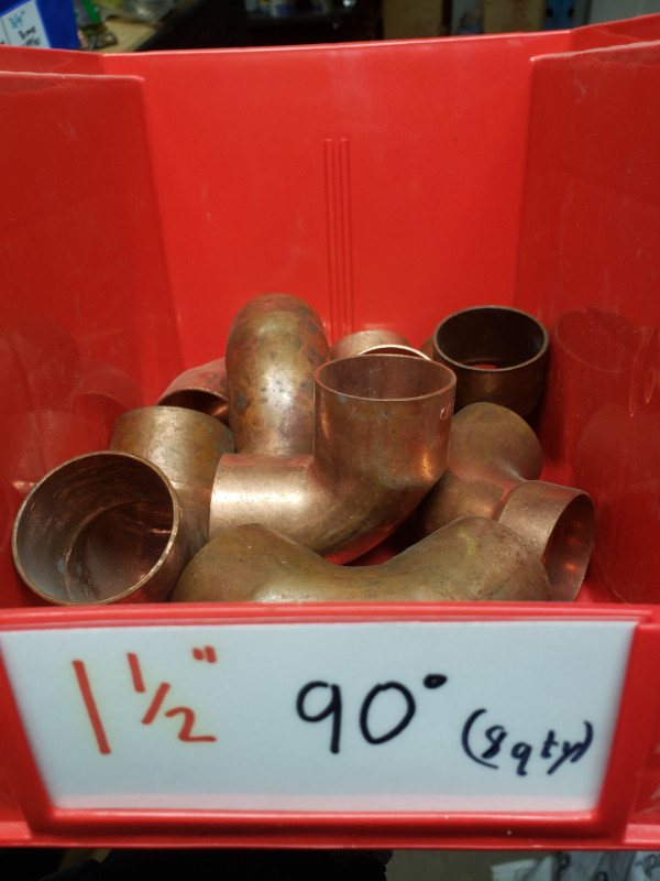1-1/2 inch 90 Degree Copper Coupling (8qty) in Plumbing, Sinks, Toilets & Showers in Ottawa