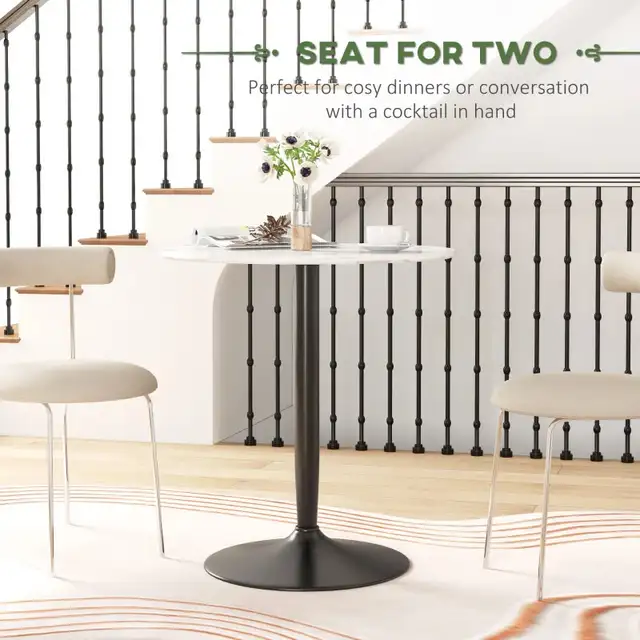 Modern Kitchen Table for 2 People, Round Dining Table with Steel in Dining Tables & Sets in Markham / York Region - Image 4