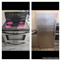 BOTH 30 inch w fridge and stove set can  deliver