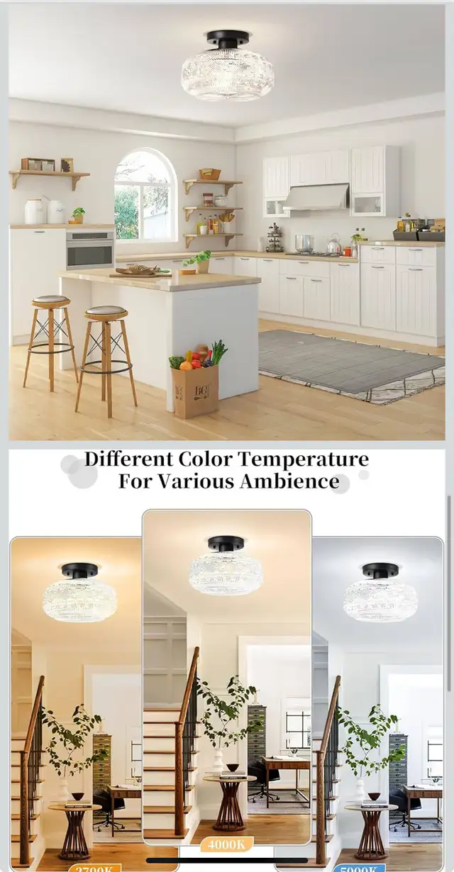 BCA Semi Flush Mount Ceiling Light in Indoor Lighting & Fans in Mississauga / Peel Region - Image 3
