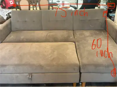 Sectional x futon couch with ottoman obo, View more