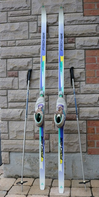 Cross country skis ski set Fischer back country wax 205 cm long
