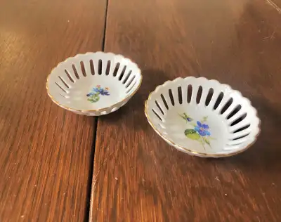 Tiny Porcelain Dishes Blue Flower Floral Dish Decor Small, View more