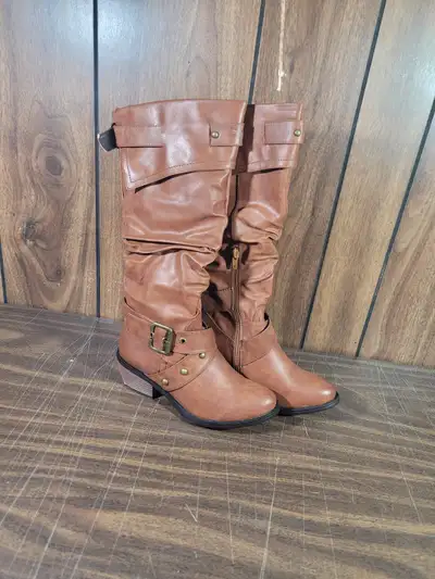 Women Codia Brown Slouchy Buckle Boots, View more