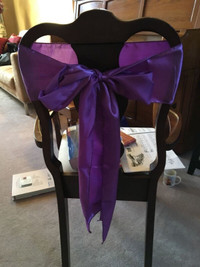 Satin Purple Chair Sashes for Sale