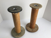 Antique Pair of Wooden Textile Spools