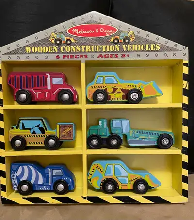 Melissa & Doug Wooden Construction Vehicles toys, View more