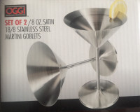 Set of Two Stainless Steel Martini Goblets (Brand New)