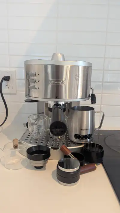 DeLonghi EC330 Coffee Espresso Machine + Accessories, View more