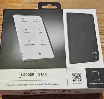 Ledger STAX Next-Gen Secure Touchscreen Bitcoin Wallet With Curved E-Ink Display And Magnet Shell Wa...