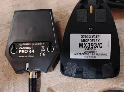 Shure MX393/C / Audio-Technica PRO 44, cardioid microphones cardioid microphones focusing on sound d...