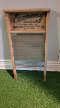 Wood and Glass Washboard Canadian