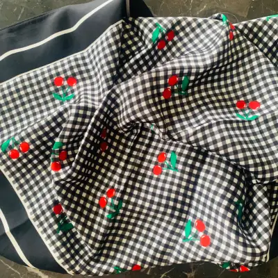 Brand new Cherry’s square scarf in the package, View more