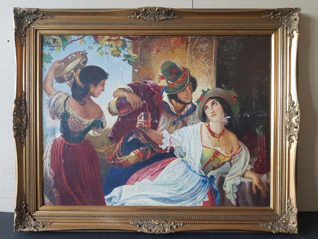 Pimen Orlov's 1851 “October holiday in Rome” certified oil copy. dans Art et objets de collection  à Ville de Montréal