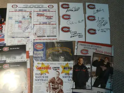 Montreal Canadiens Lot - Tickets, Magazines, Game Cards, Tickets Wide variety of items as seen in th...