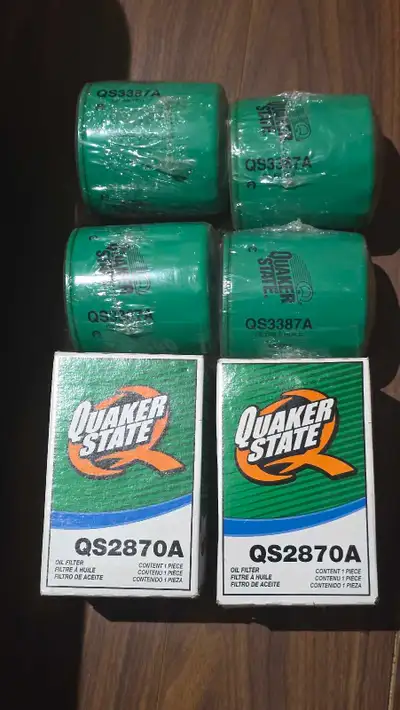Quaker state oil filters QS3387A QS2870A $7 each or 2 for $10 Pick up in Ajax, Salam and bayly FRAM...