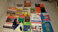 Assorted language books and dictionaries
