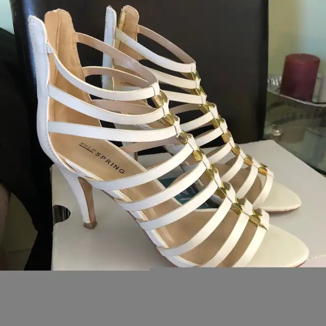 White High Heel Sandals Size 7 in Women's - Shoes in Edmonton - Image 3
