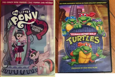 Comes with: - Teenage Mutant Ninja Turtles Season 1 DVD - My Little Pony Equestria Girls DVD Please...