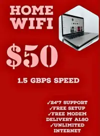 Unlimited wifi internet (1.5 gbps)