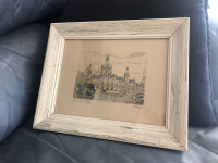 Antique 1940s frame Classic RATHAUS HANNOVER Germany Town Hall. 