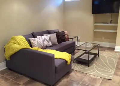 Aurora/Newmarket furnished Bachelor Basement with highly Privacy and Safety area for rent, with walk...
