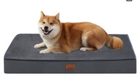 Bedfolks 4" Thick Orthopedic Dog Bed for Large Dogs, Memory Foam