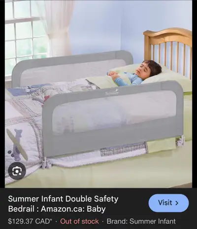 Selling a set of Summer Infant safety bed rails in great condition. Perfect for helping toddlers tra...