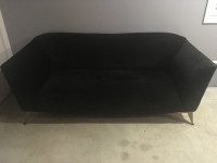 Stylish Black Velvet Couch