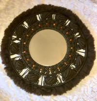 Vintage Handmade Macrame Mirror Boho Style