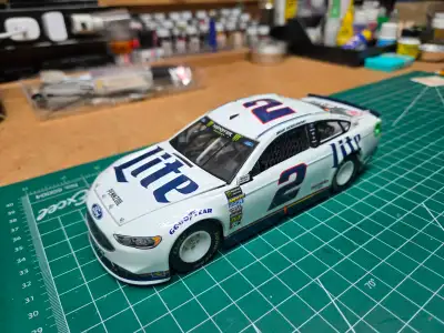 1/24th scale die cast NASCAR race car. This is the #2 Brad Keselowski Miller Lite Ford Fusion.