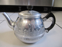 Swan Brand Aluminum 2 Cup Tea Pot Festival Of Britain Circa 1951