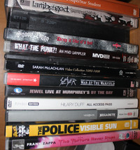 MUSIC DVD lot of 11 for $30 or $5 each SLAYER Police FRANK ZAPPA