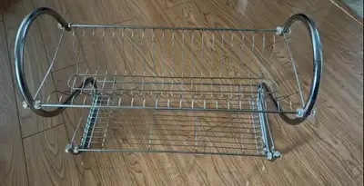 Double-Layer Chrome-Plated Dish Drainer, View more