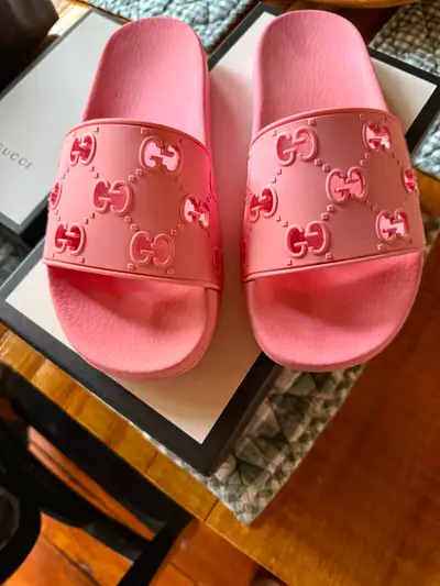 Pink Gucci Slides, View more
