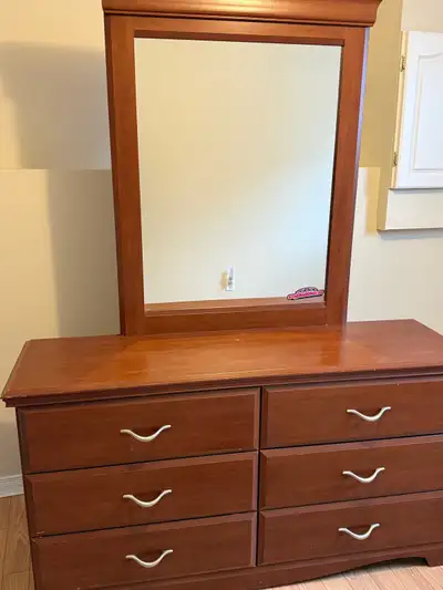 Dresser with Mirror and Nightstand, View more