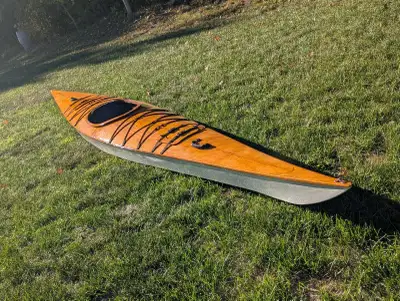 Hand made sea kayak Sea Lion model by Ray Foland kayaks Designed for larger paddler Length: 18ft 9 i...