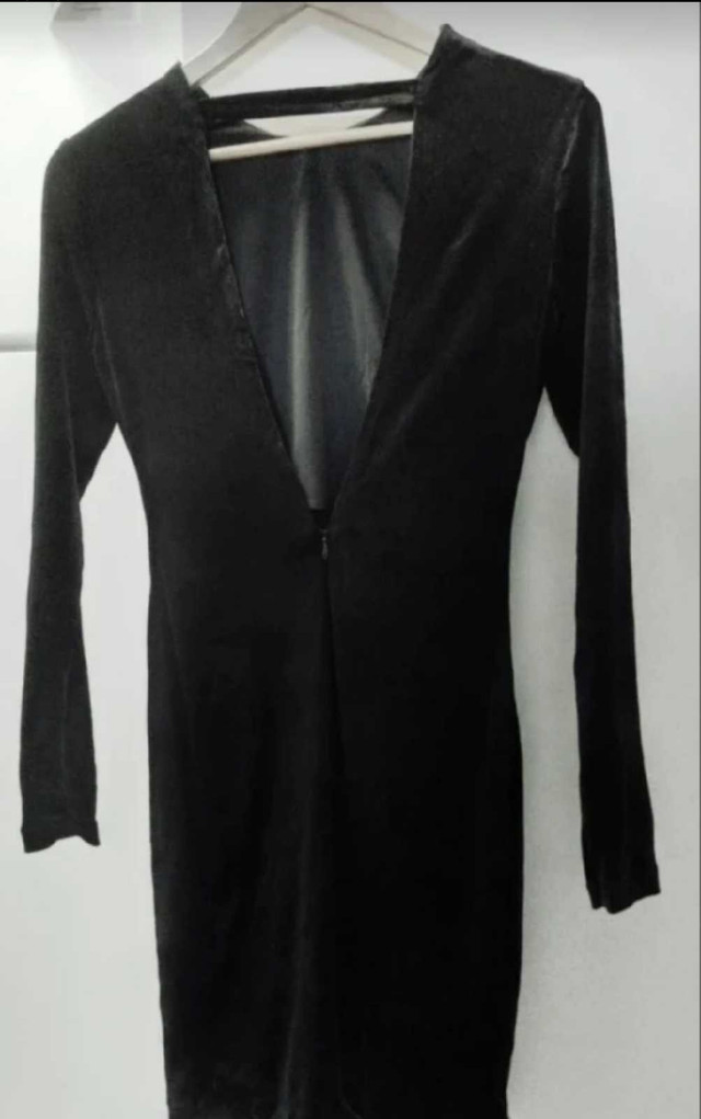 Deep-V Little Black Ladies Dress Velvet BRAND NEW WITH TAGS in Women's - Dresses & Skirts in Markham / York Region - Image 3