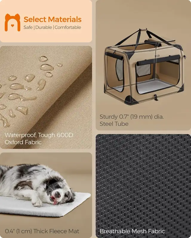 36"L x 25"W x 25"H, Medium Collapsible Soft Dog Crate in Other in Markham / York Region - Image 7