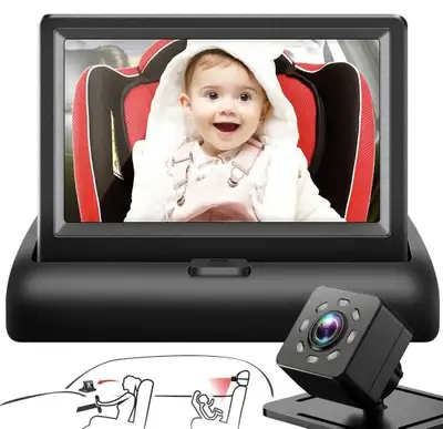Baby Car Mirror, 4.3'' HD Night Vision Function Car Mirror , View more