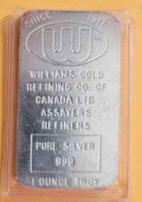 Lingot en argent/silver bar Williams 1 oz .999