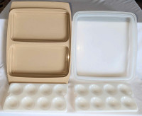Tidy Vintage 4 Pc Tupperware Deviled Egg Storage Container!